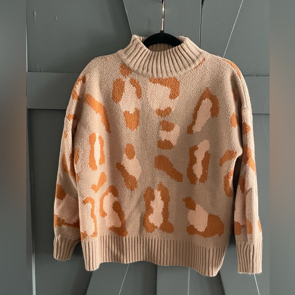 Oversized animal print sweater